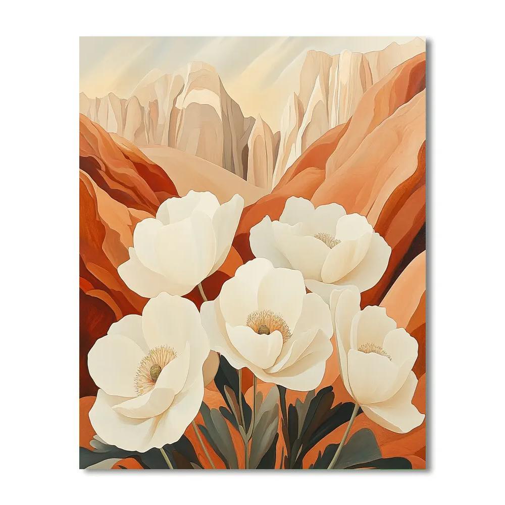 Georgia OKeeffe Inspired Desert Canyon Flowers DIY paint by numbers