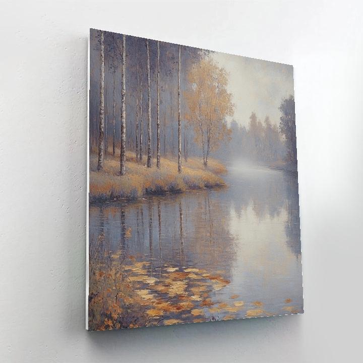 Claude Monet Inspired Autumn Riverbank Veiled In Fog painting number kit
