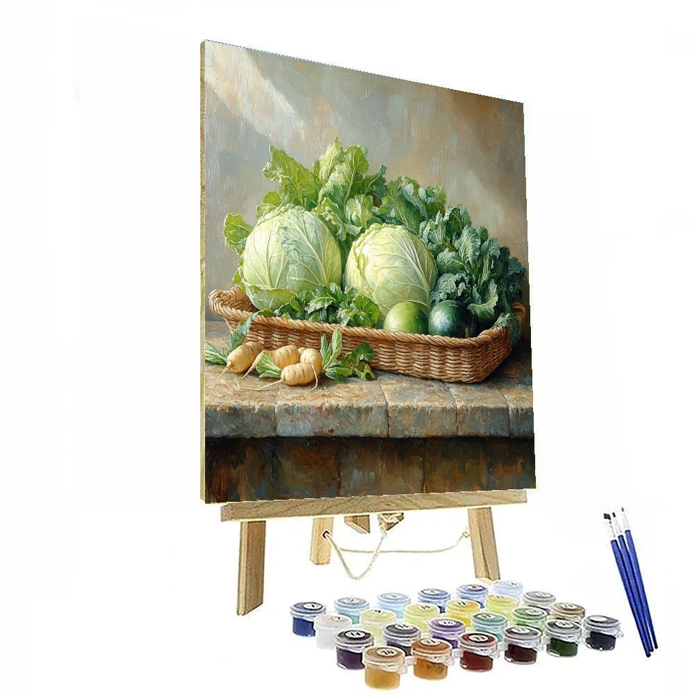 Diego Velázquez Inspired Market Vegetables In Silvery Morning Light DIY paint by numbers