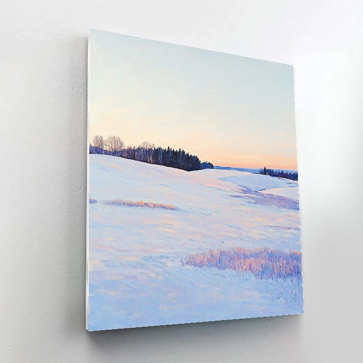 Claude Monet Inspired Winter Fields With Lavender Snow Glow Paint by numbers kits