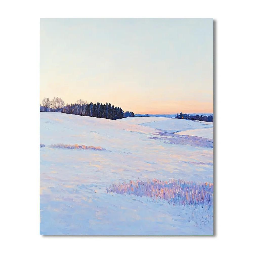 Claude Monet Inspired Winter Fields With Lavender Snow Glow Paint by numbers kits