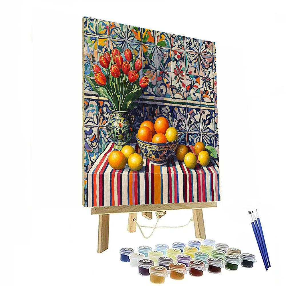 Matisse Inspired Joyful Fruit And Flowers Number painting