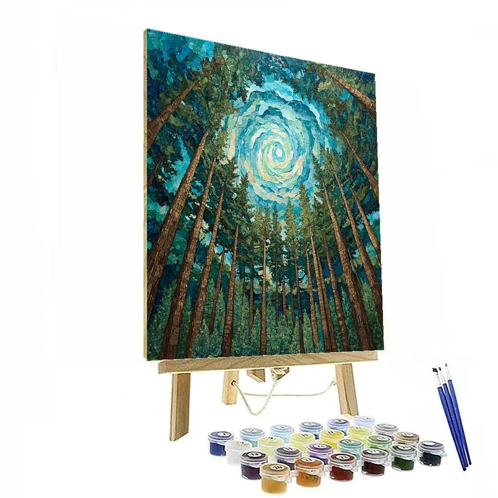 Emily Carr Inspired Stormlit Cathedral Forest paint by color