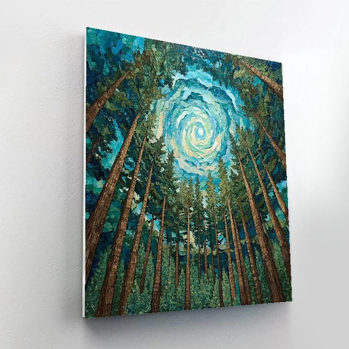 Emily Carr Inspired Stormlit Cathedral Forest paint by color