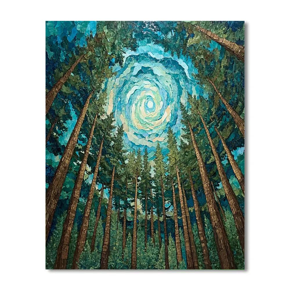 Emily Carr Inspired Stormlit Cathedral Forest paint by color