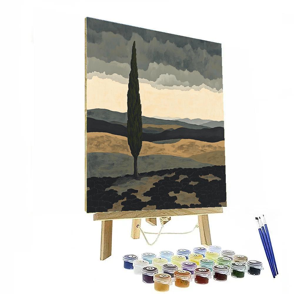 Francisco Goya Inspired Withered Cypress On Ashen Plateau paint by number