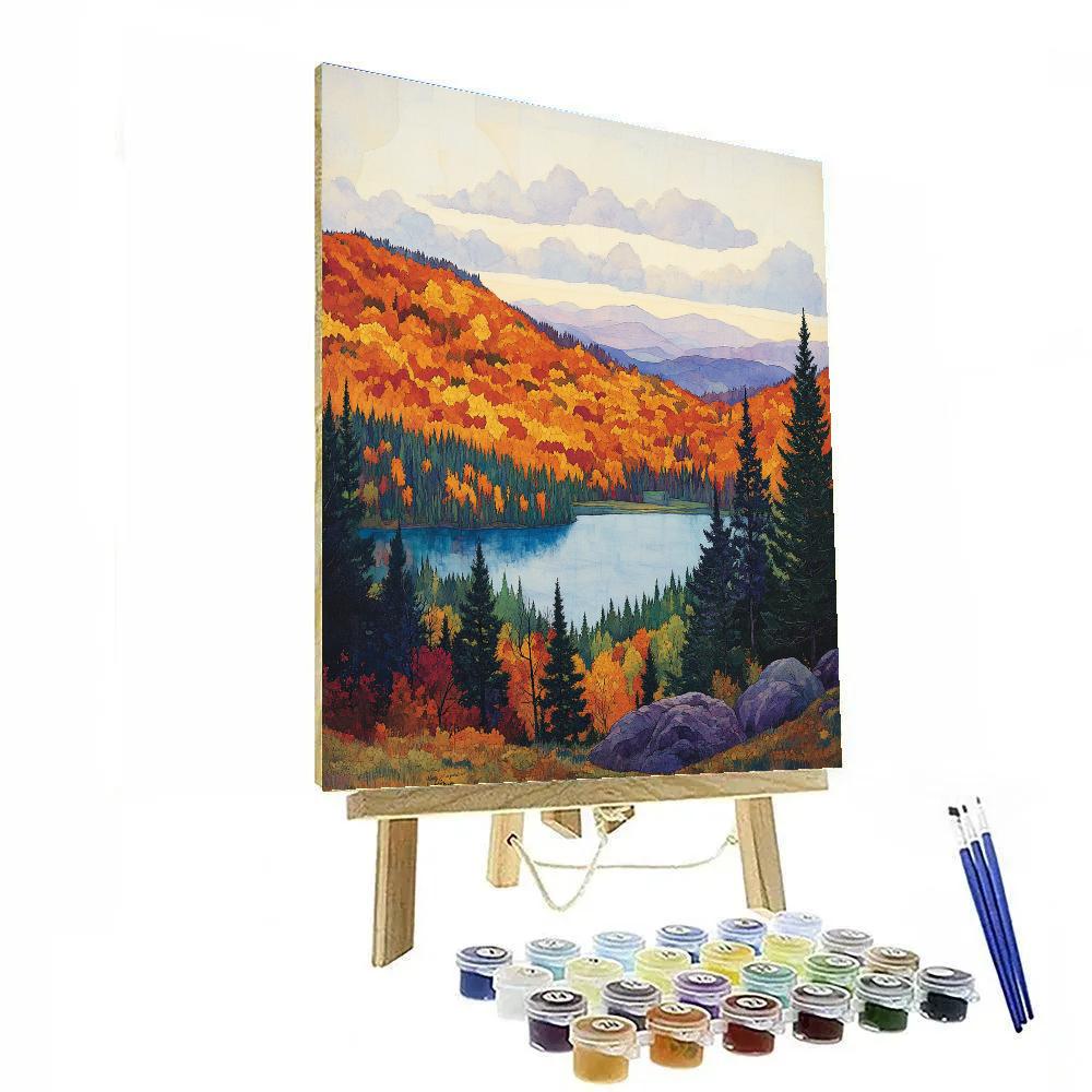 Franklin Carmichael Inspired Autumn Ridge Over Misty Lake Paint by numbers kits