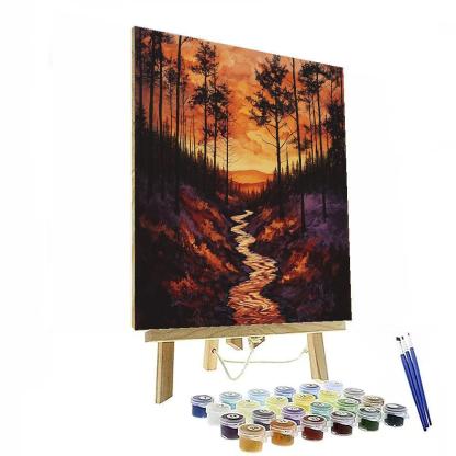 Frederick Varley Inspired Ember Dusk In Autumn Ravine Paint by numbers art