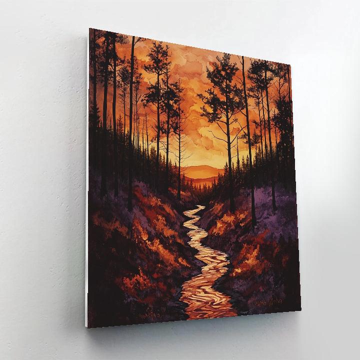 Frederick Varley Inspired Ember Dusk In Autumn Ravine Paint by numbers art