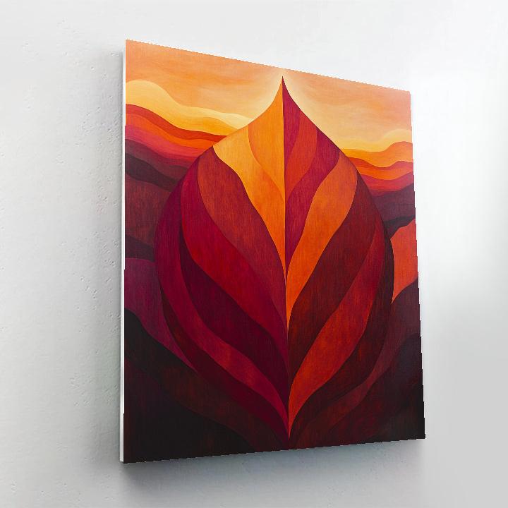 Georgia O Keeffe Inspired Crimson Desert Canyons In A Single Petal DIY paint by numbers