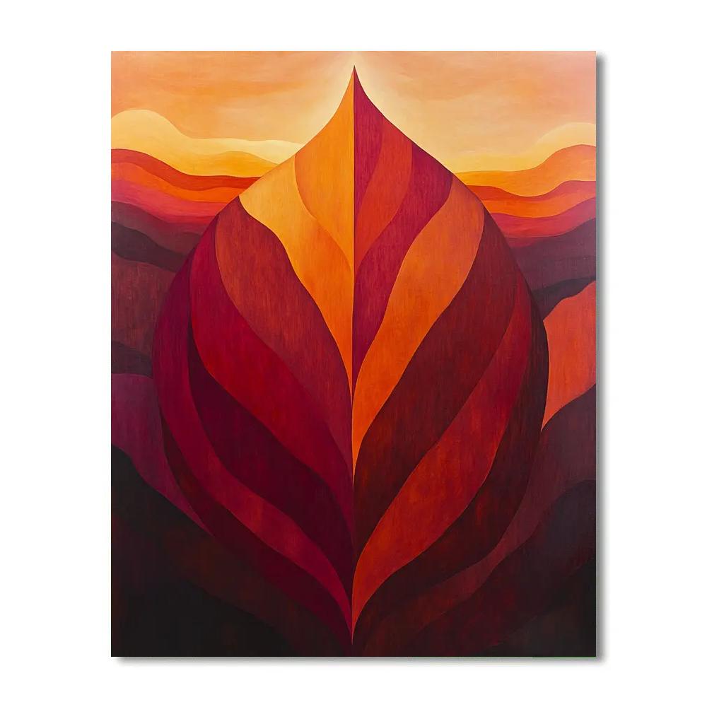 Georgia O Keeffe Inspired Crimson Desert Canyons In A Single Petal DIY paint by numbers