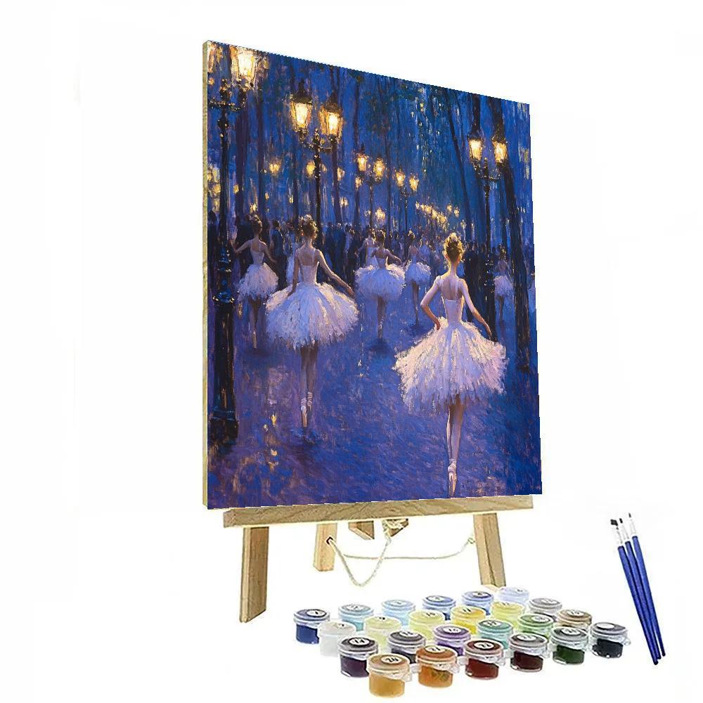 Degas Inspired Ballet In City Streetlights Paint by numbers kits