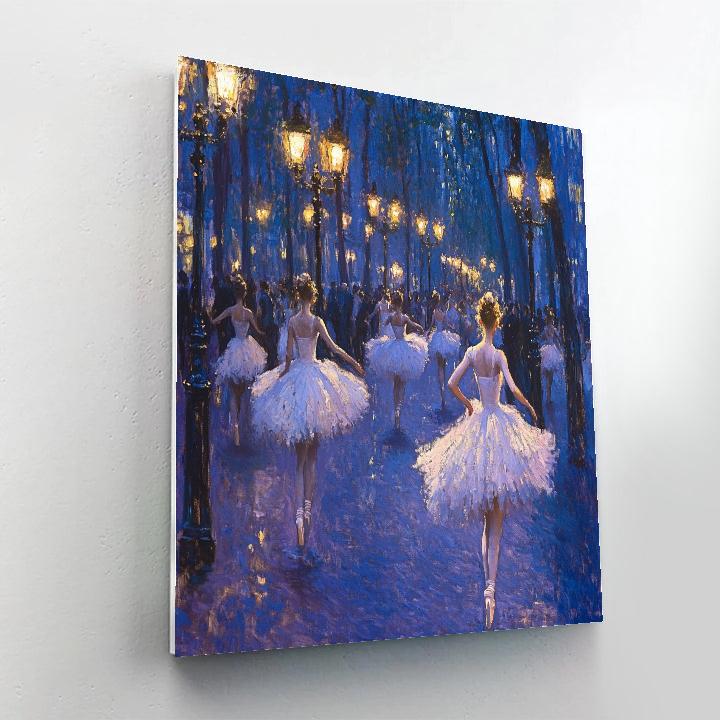 Degas Inspired Ballet In City Streetlights Paint by numbers kits