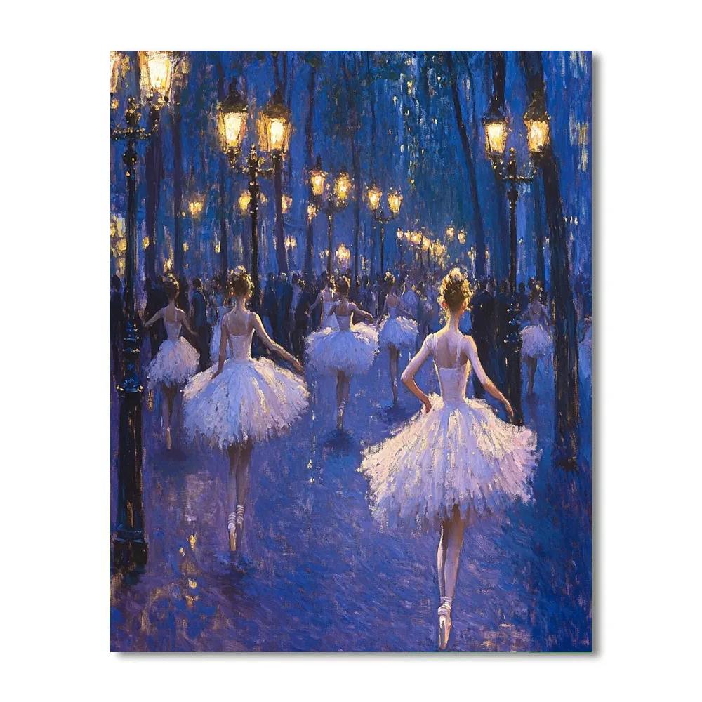 Degas Inspired Ballet In City Streetlights Paint by numbers kits