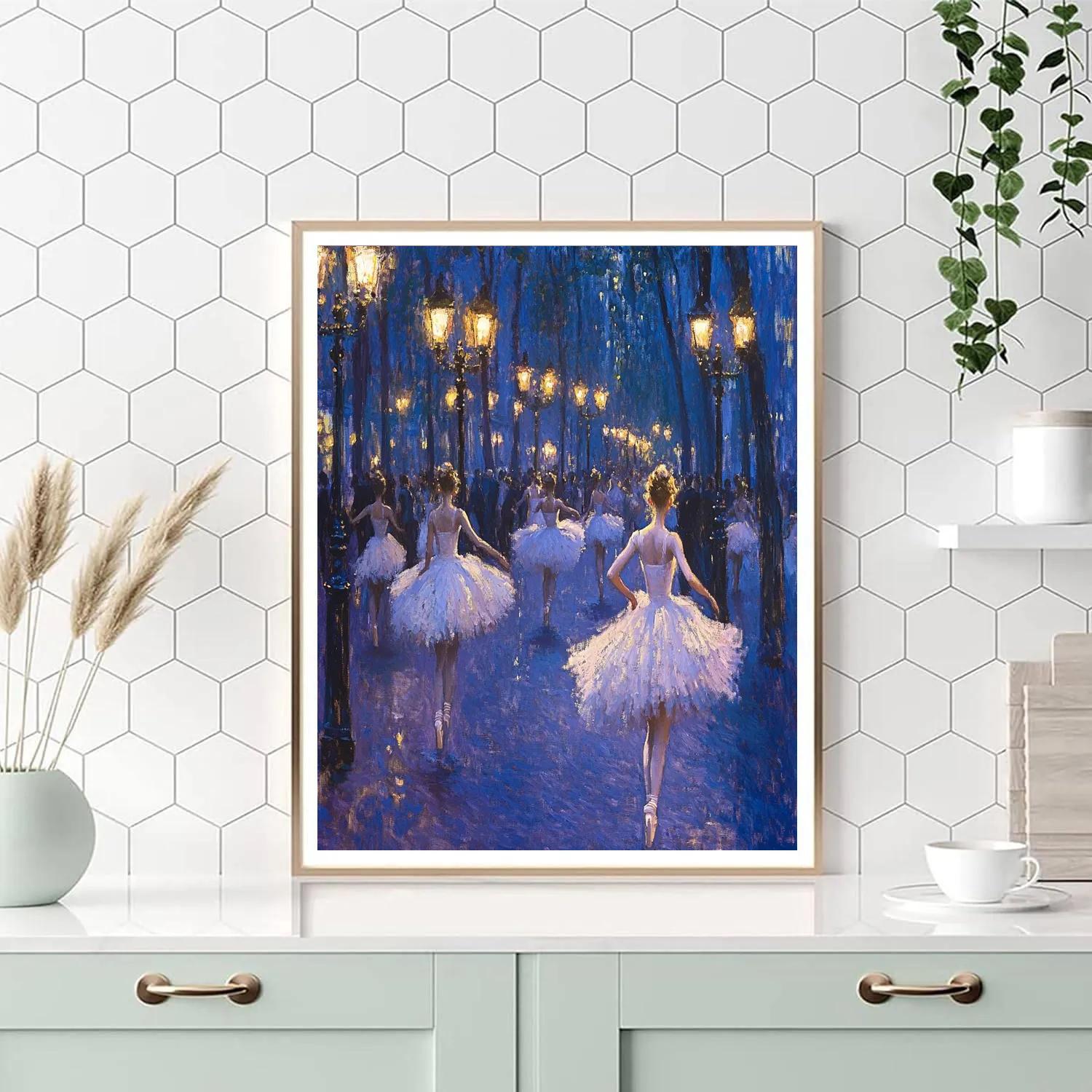 Degas Inspired Ballet In City Streetlights Paint by numbers kits