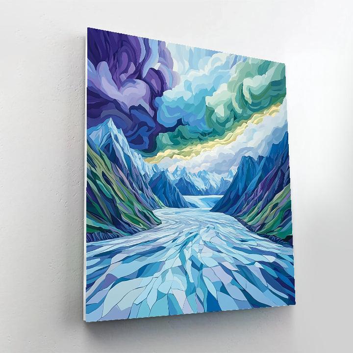 Frederick Varley Inspired Violet Tempest Above Glacier Valley painting number kit