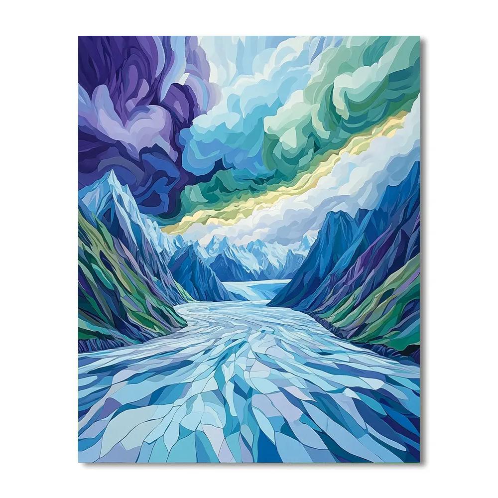 Frederick Varley Inspired Violet Tempest Above Glacier Valley painting number kit