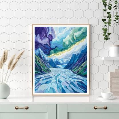 Frederick Varley Inspired Violet Tempest Above Glacier Valley painting number kit