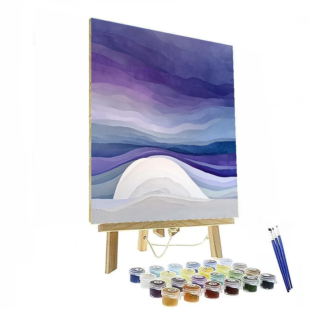 Georgia O Keeffe Inspired Bone White Ridge Against Violet Storm Sky paint by numbers