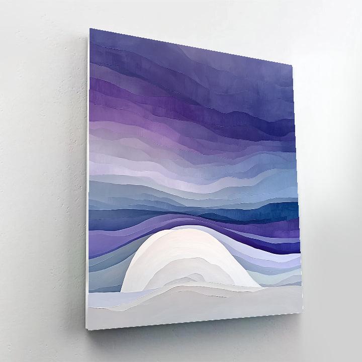 Georgia O Keeffe Inspired Bone White Ridge Against Violet Storm Sky paint by numbers