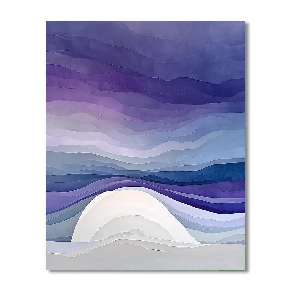 Georgia O Keeffe Inspired Bone White Ridge Against Violet Storm Sky paint by numbers