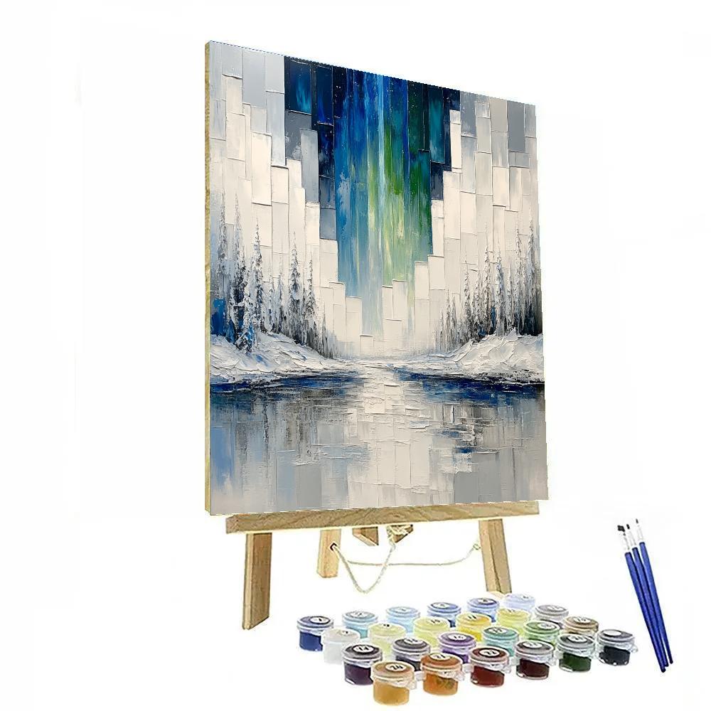 Jean-Paul Riopelle Inspired Glacial Aurora Mosaic DIY paint by numbers