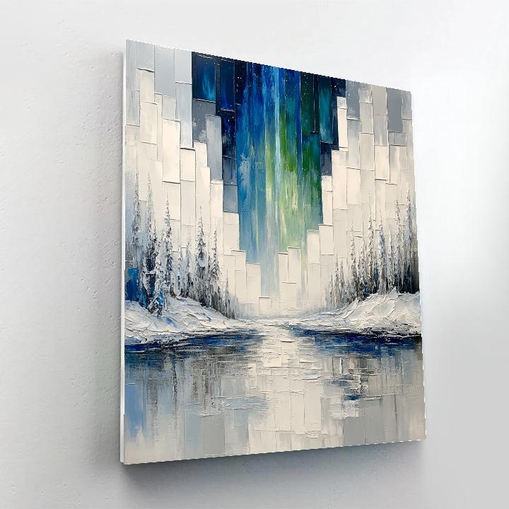 Jean-Paul Riopelle Inspired Glacial Aurora Mosaic DIY paint by numbers