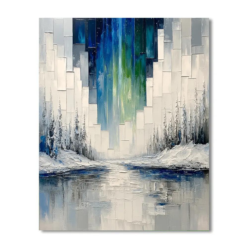 Jean-Paul Riopelle Inspired Glacial Aurora Mosaic DIY paint by numbers