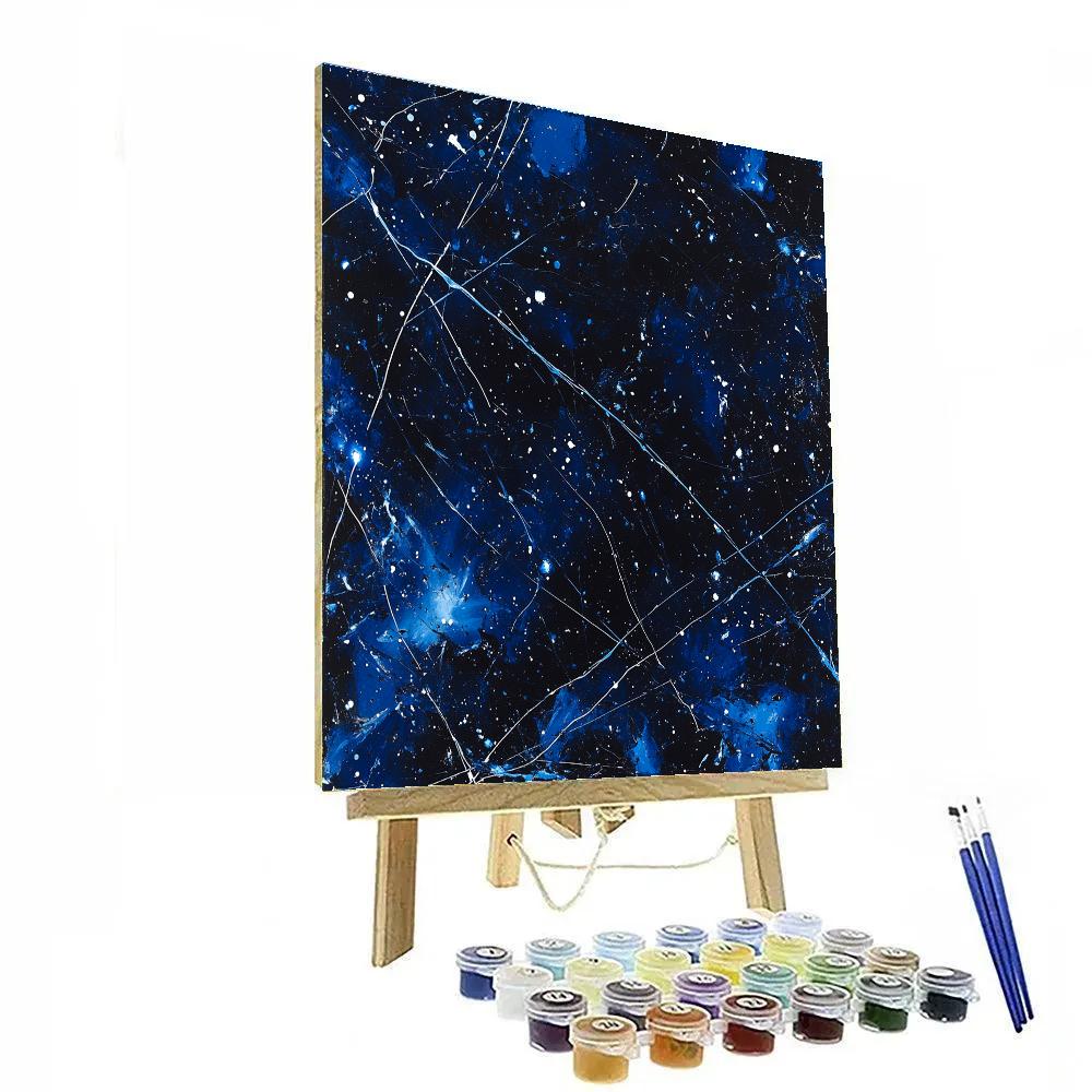 Jackson Pollock Inspired Midnight Storm Lattice paint by number