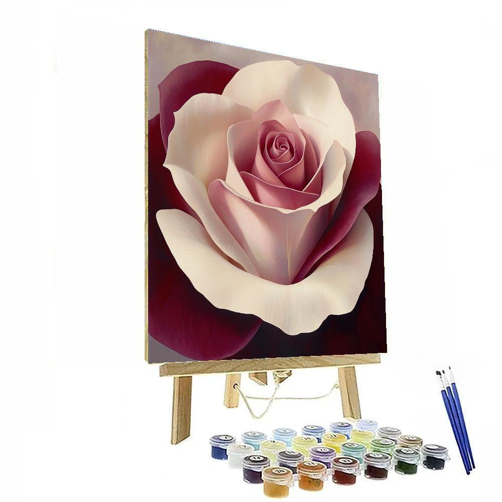 OKeeffe Inspired Close Up Rose Sunrise paint by color