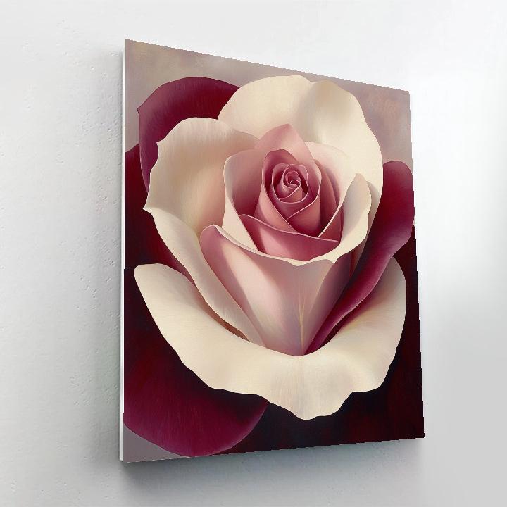 OKeeffe Inspired Close Up Rose Sunrise paint by color