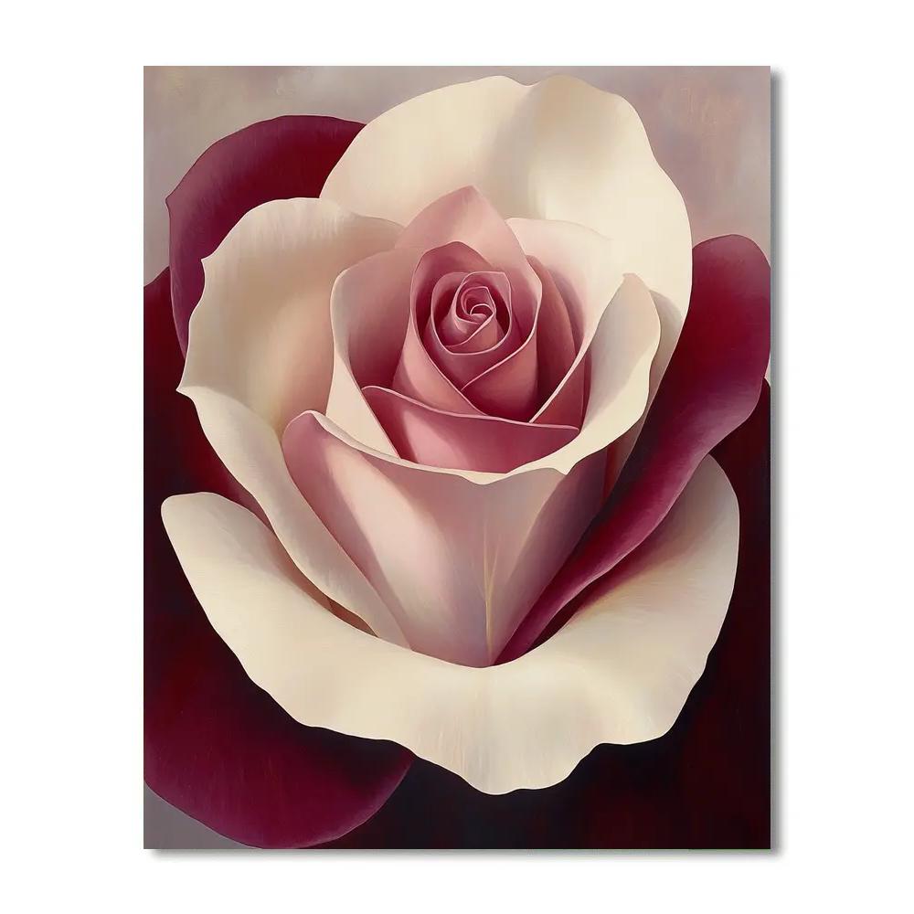 OKeeffe Inspired Close Up Rose Sunrise paint by color