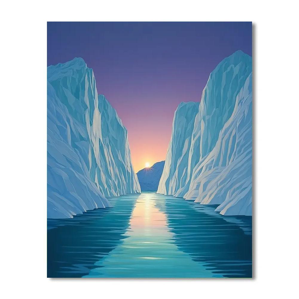 Lawren Harris Inspired Silent Lake Between Twin Icebound Peaks Painting by numbers kit