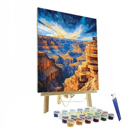 Pablo Picasso Inspired Fragmented Cosmic Canyon Landscape Paint by numbers art