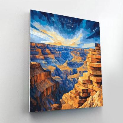 Pablo Picasso Inspired Fragmented Cosmic Canyon Landscape Paint by numbers art