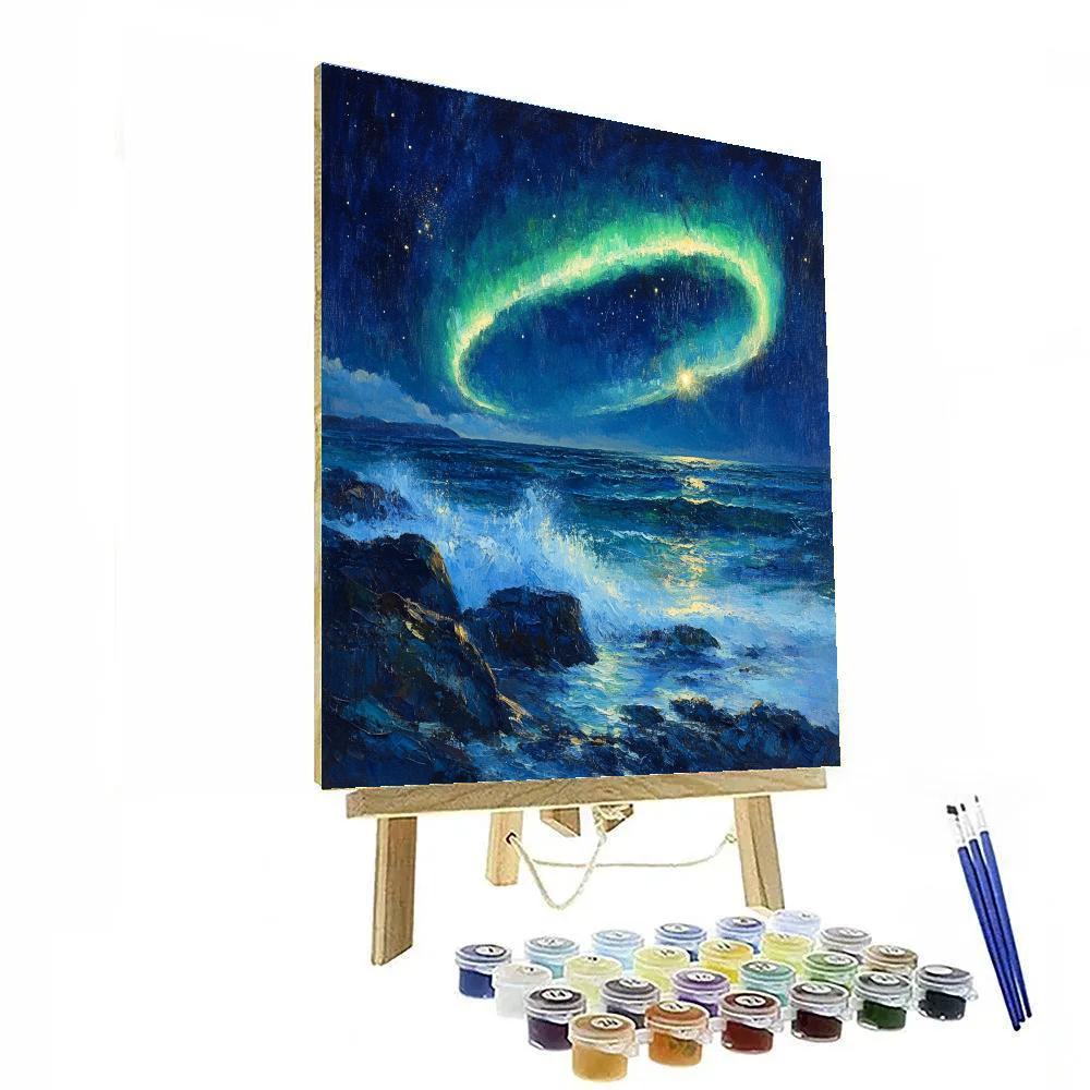 Edgar Degas Inspired Aurora Over Tidal Rocks Painting by numbers kit