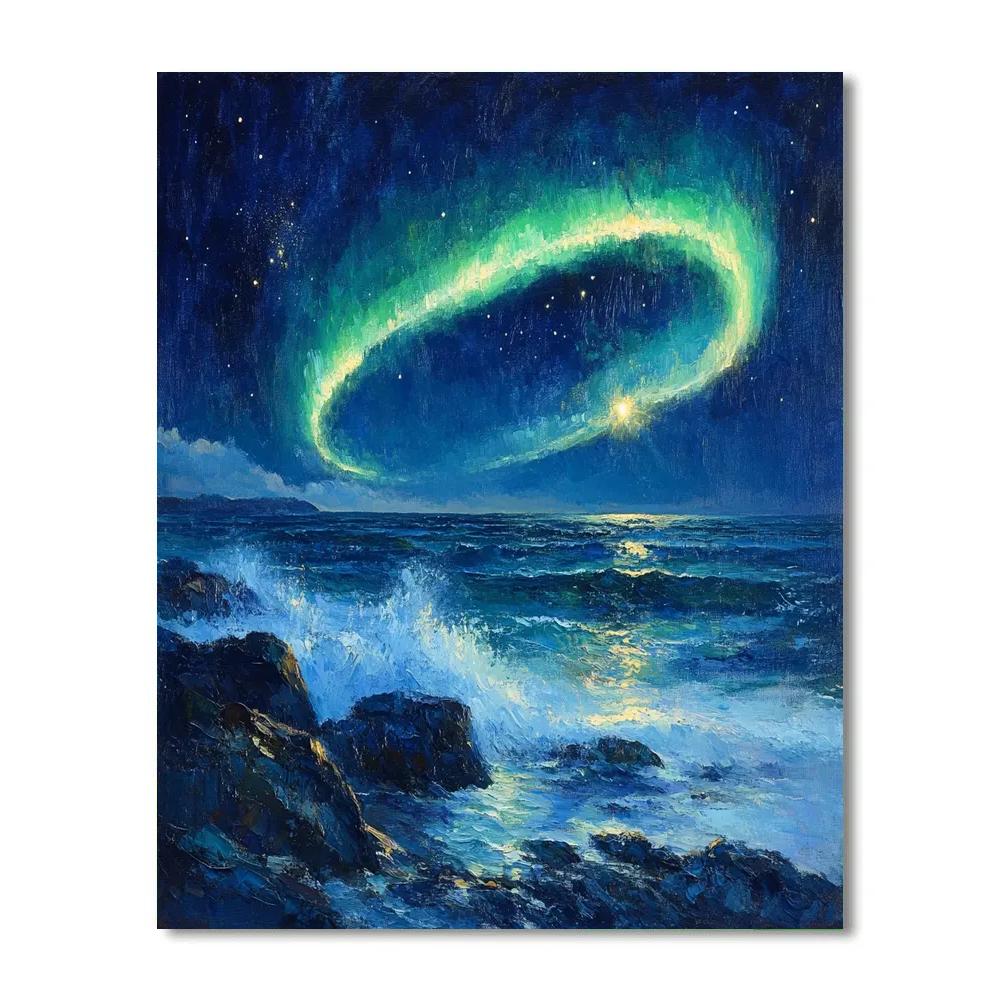 Edgar Degas Inspired Aurora Over Tidal Rocks Painting by numbers kit