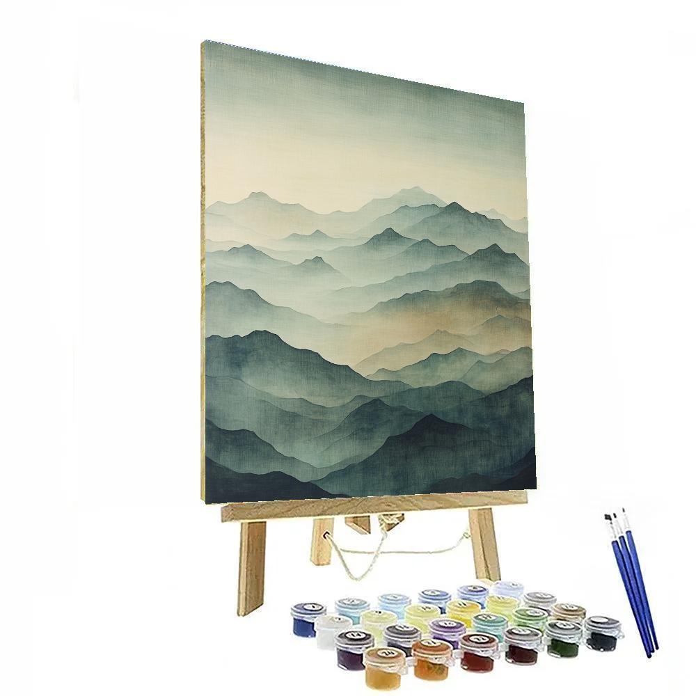 Zhao Mengfu Inspired Celestial Mist Over Ancient Peaks Number painting