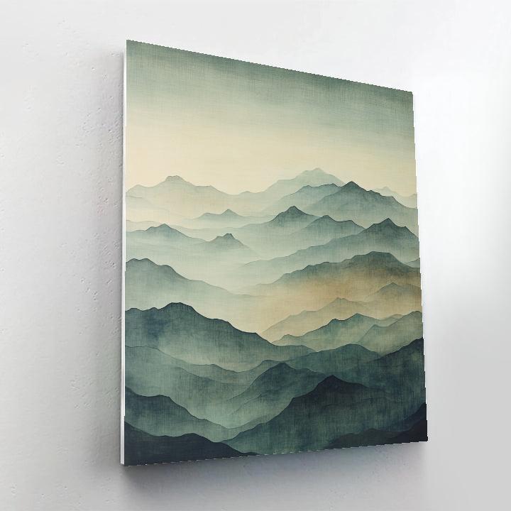 Zhao Mengfu Inspired Celestial Mist Over Ancient Peaks Number painting