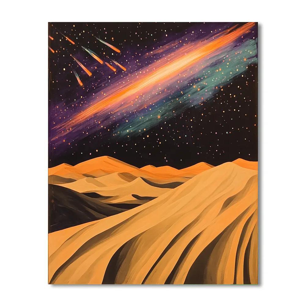 Edgar Degas Inspired Meteor Shower Over Silent Dunes paint by number