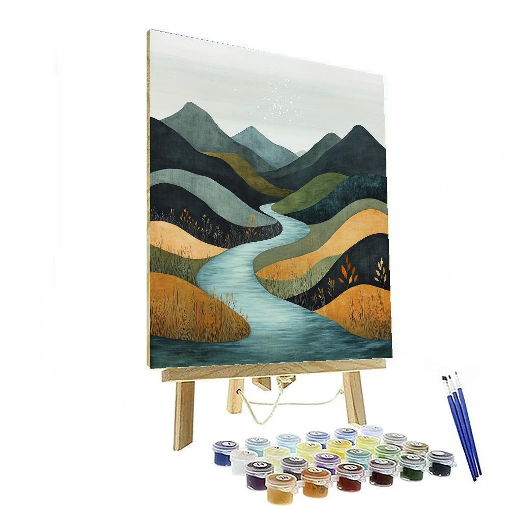 Zhao Mengfu Inspired River Of Stars In Autumn Valley Paint by numbers kits