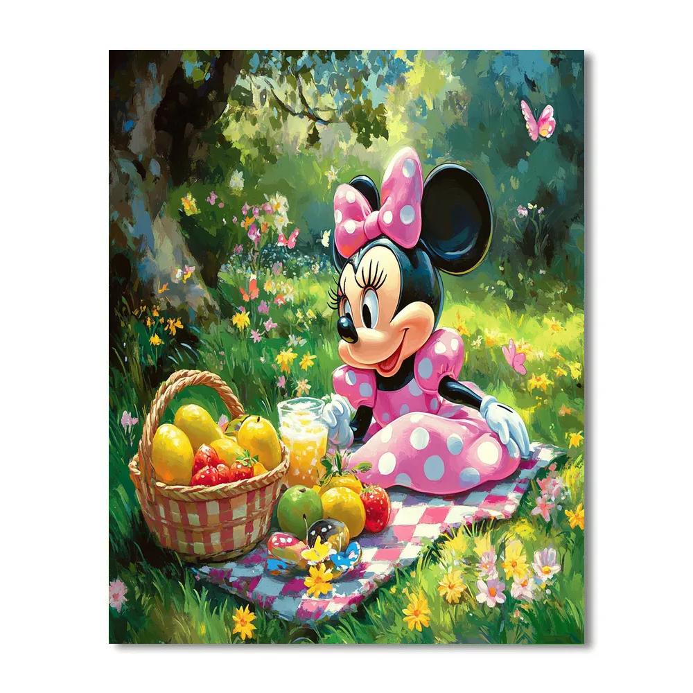 Minnie Mouse Springtime Picnic Delight Disney Inspired painting number kit