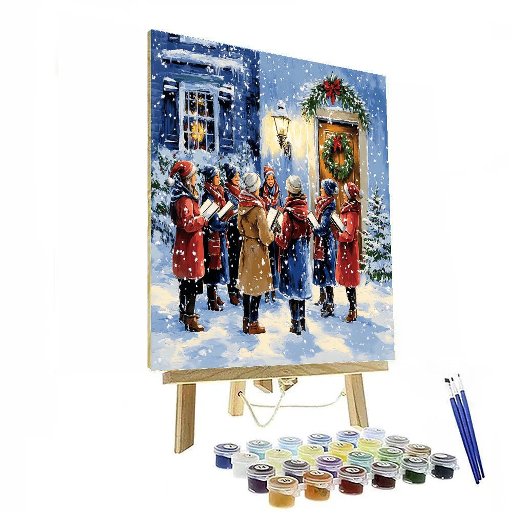 Snowfall Carol Circle Painting by numbers kit