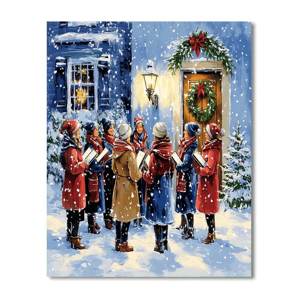 Snowfall Carol Circle Painting by numbers kit
