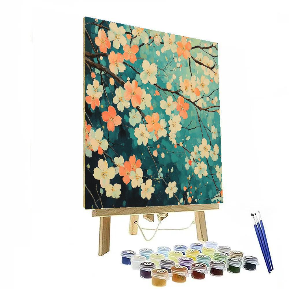 Edgar Degas Inspired Abstract Orchard Blossoms paint by numbers