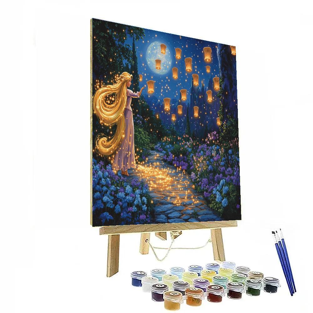Rapunzel Lantern Garden Glow Disney Inspired paint by number