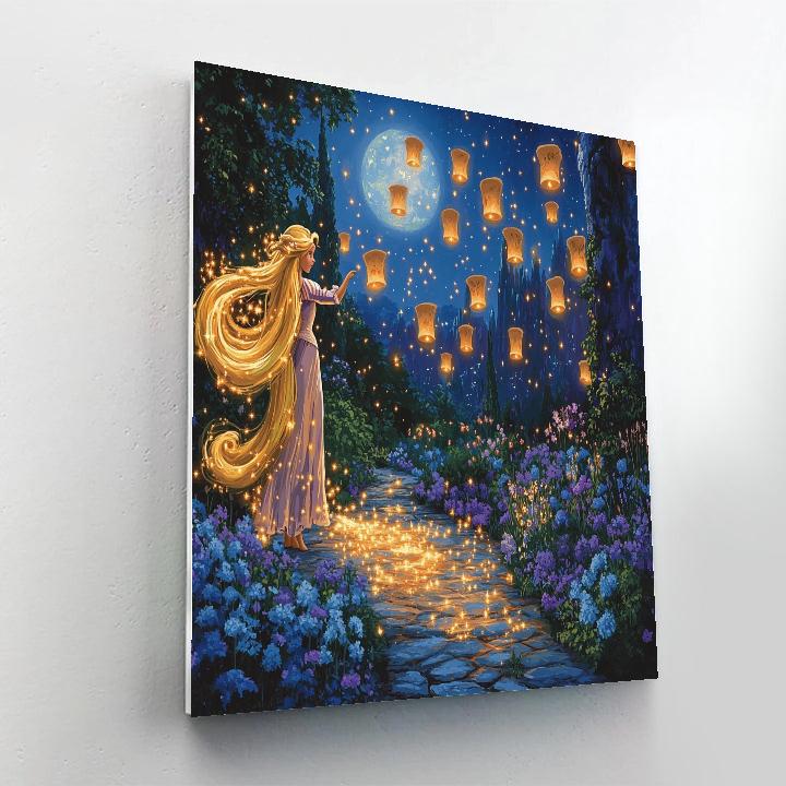 Rapunzel Lantern Garden Glow Disney Inspired paint by number