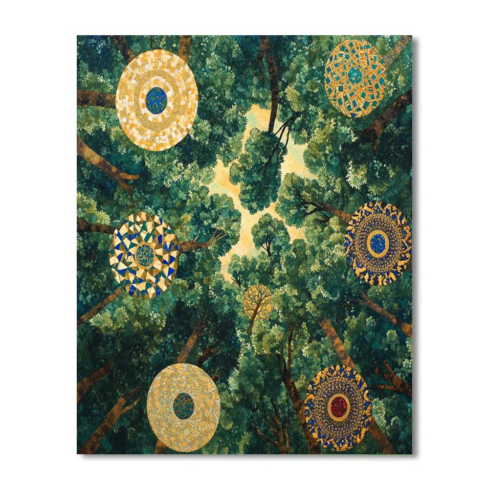 Gustav Klimt Inspired Golden Spiral Canopy paint by number