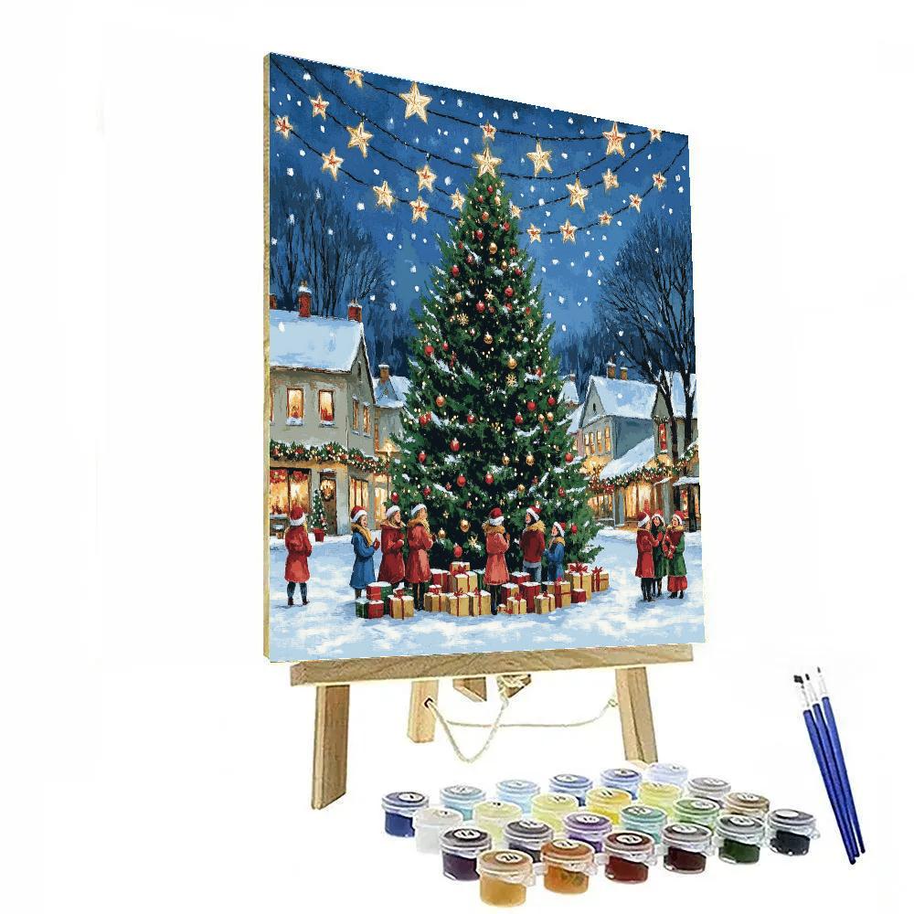 Midnight Tree Lighting DIY paint by numbers
