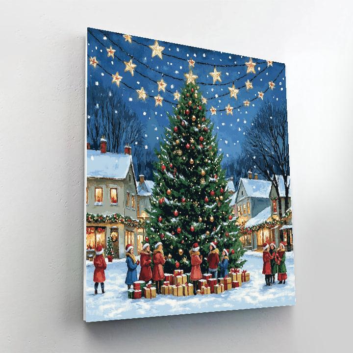 Midnight Tree Lighting DIY paint by numbers